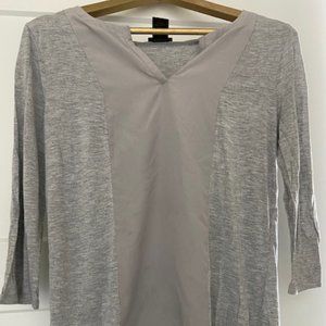 Ann Taylor 3/4-Length Sleeve Top with Sheer Front Panel